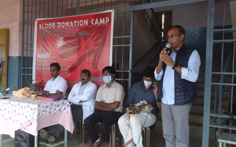 Fr. Raj addressing the gathering during inauguration