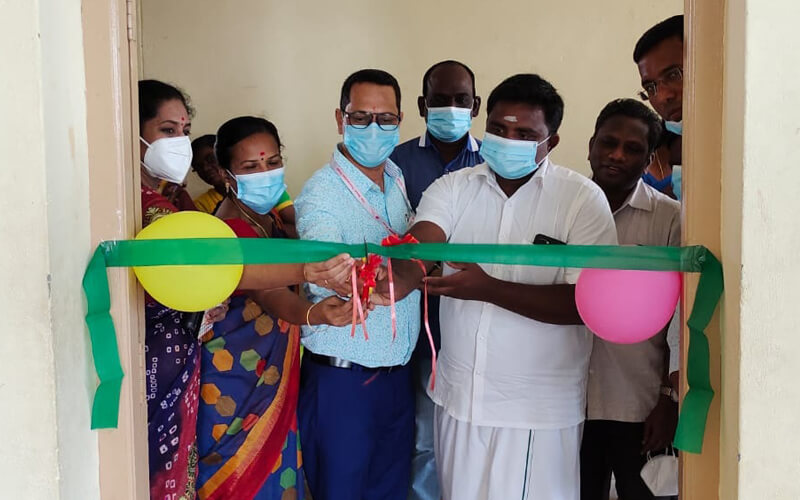 As Sign of Launching the Project, the Special Guests cut the Ribbon in the Tailoring Training