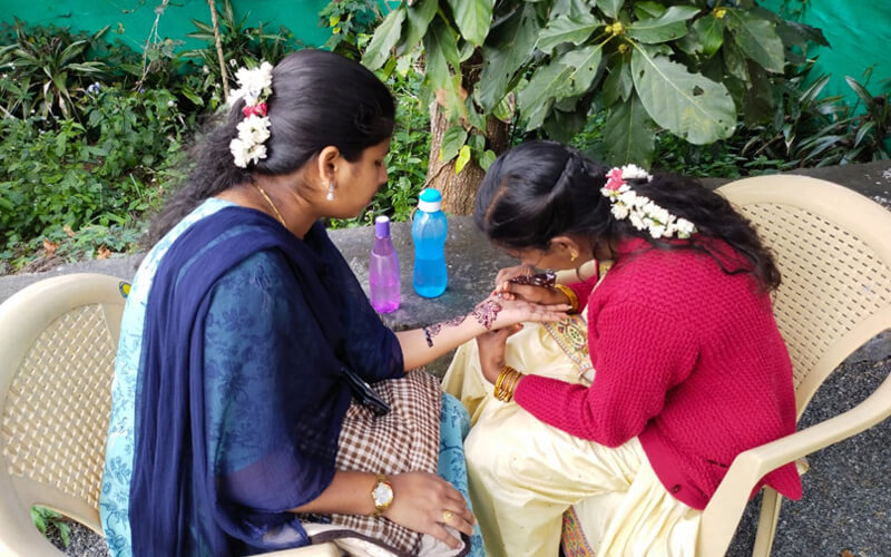 During Mehandi Competition