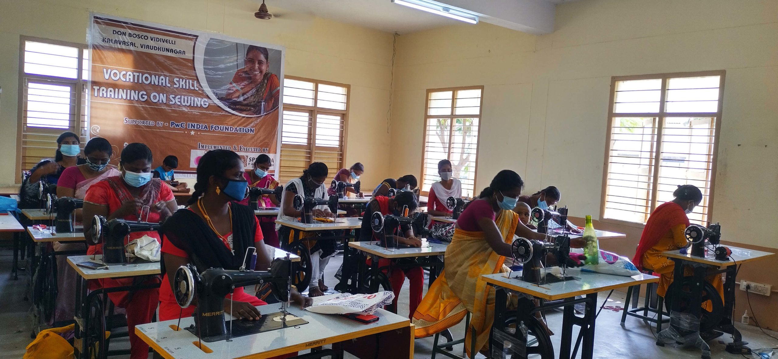 During The Sewing Training Session