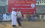 Fr. Arul Maran Felicitating Edwin Louis National Refree