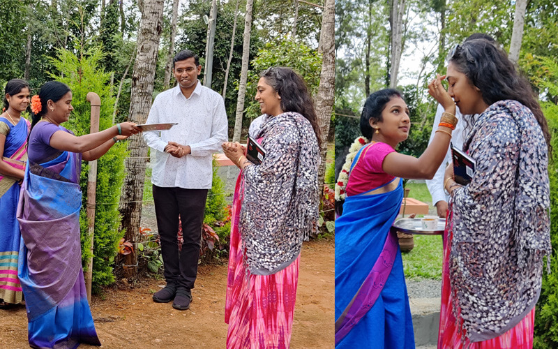 Traditional Welcome Given To Megha Desai By The HFH Volunteers